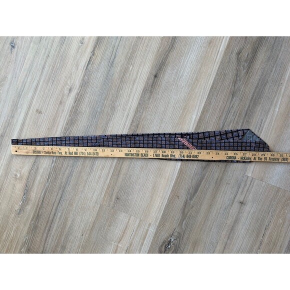 JZ Richards 100% SILK Hand Crafted tie for NORDSTROM Red Blue Black Geometric - Picture 3 of 6